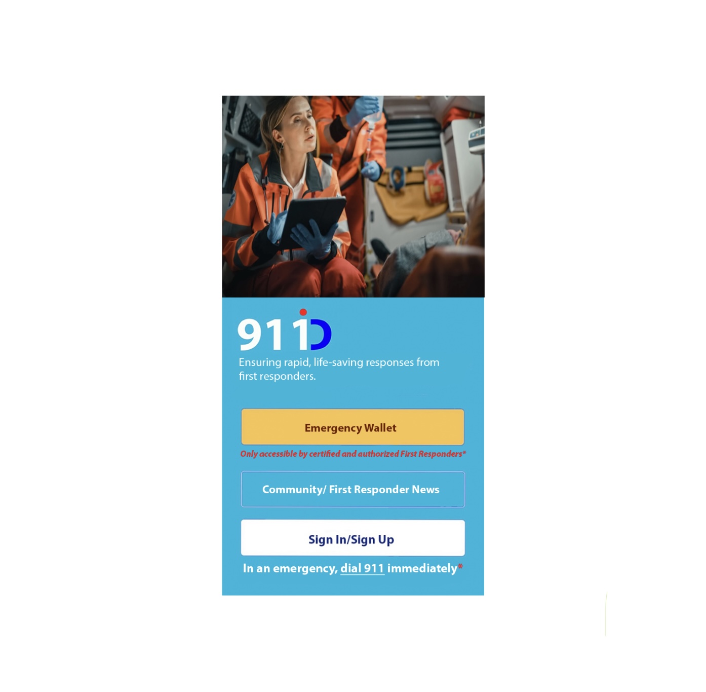 911 ID App sign up