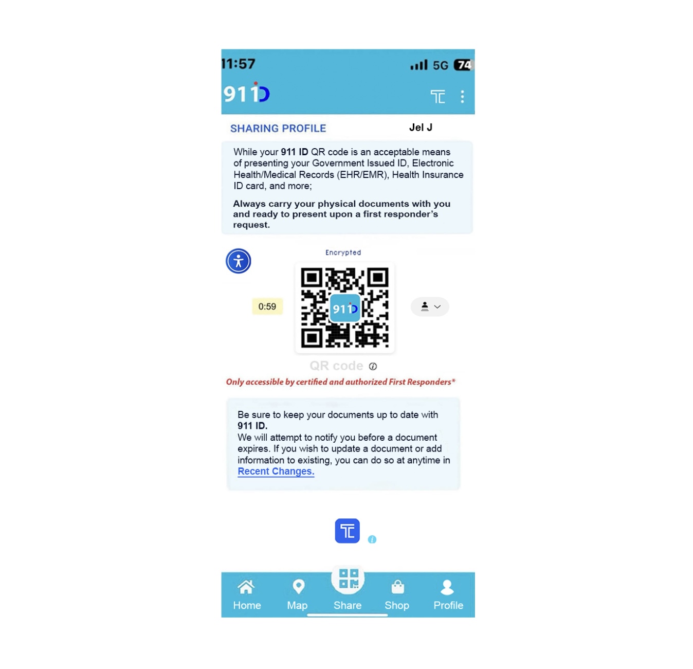 91I ID Sharing QR code
