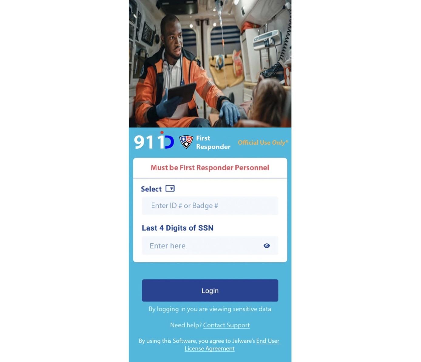 911 ID First Responder log in