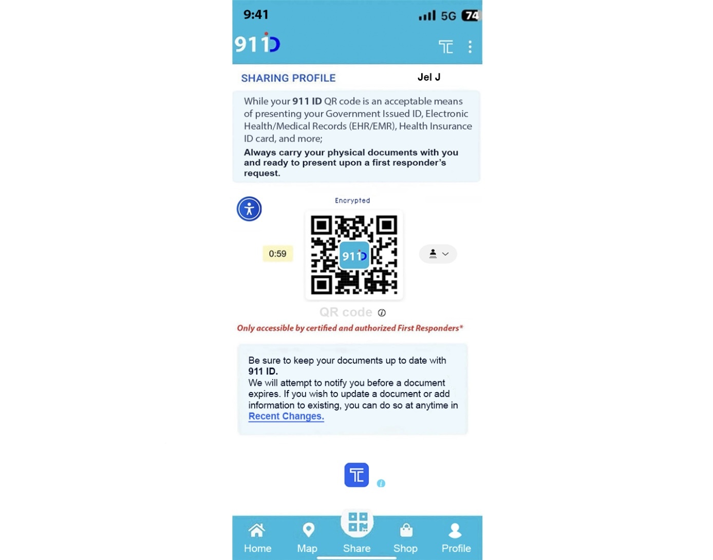 91I ID Sharing QR code