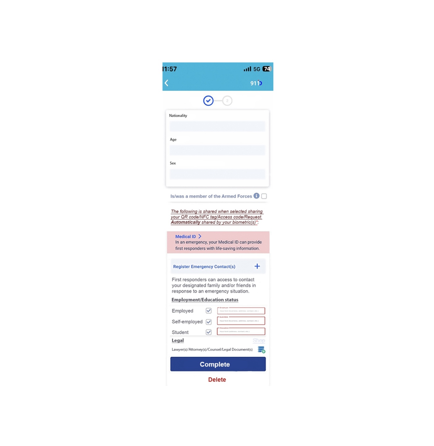 911 ID Emergency digital wallet