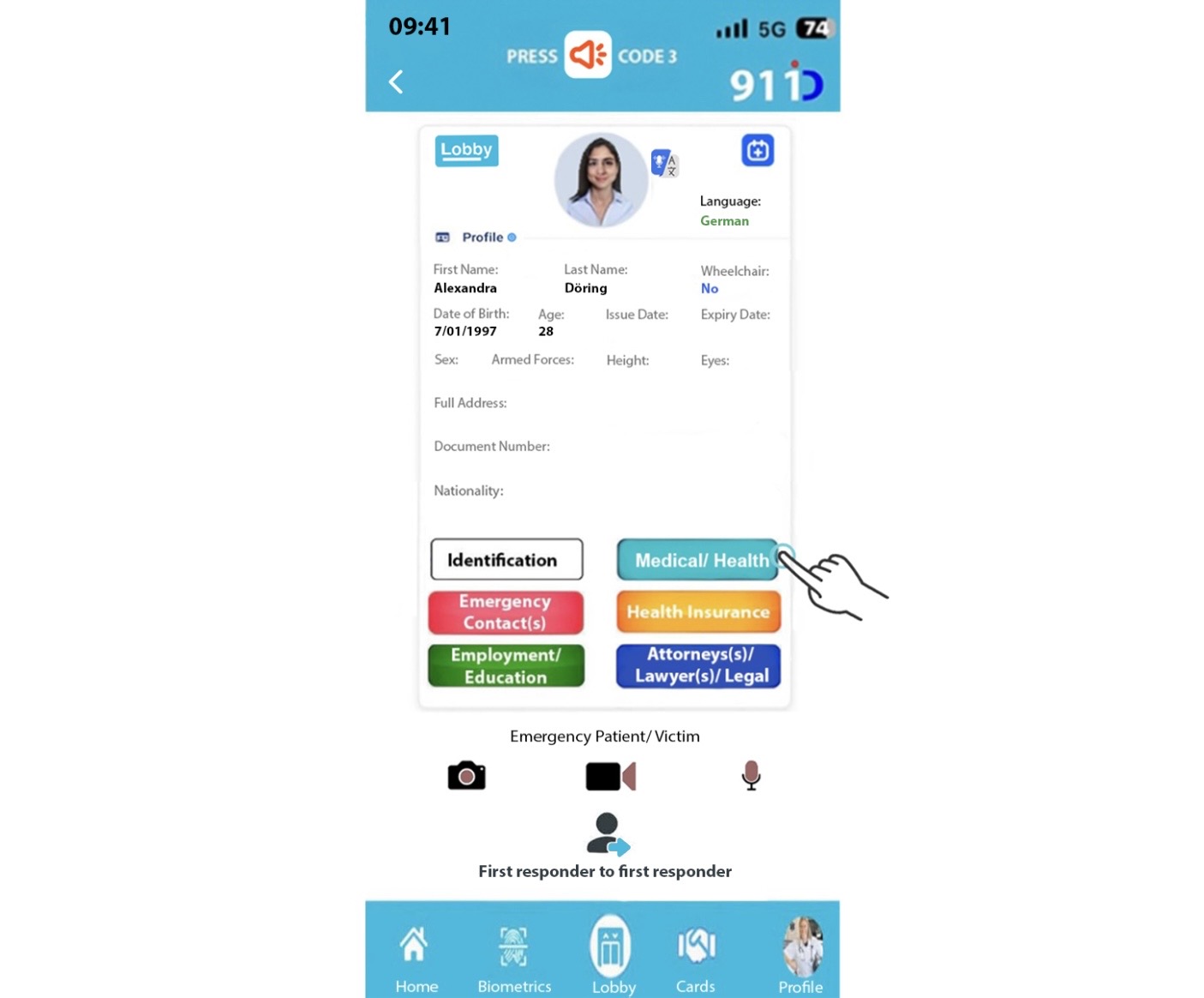 911 ID First Responder emergency information