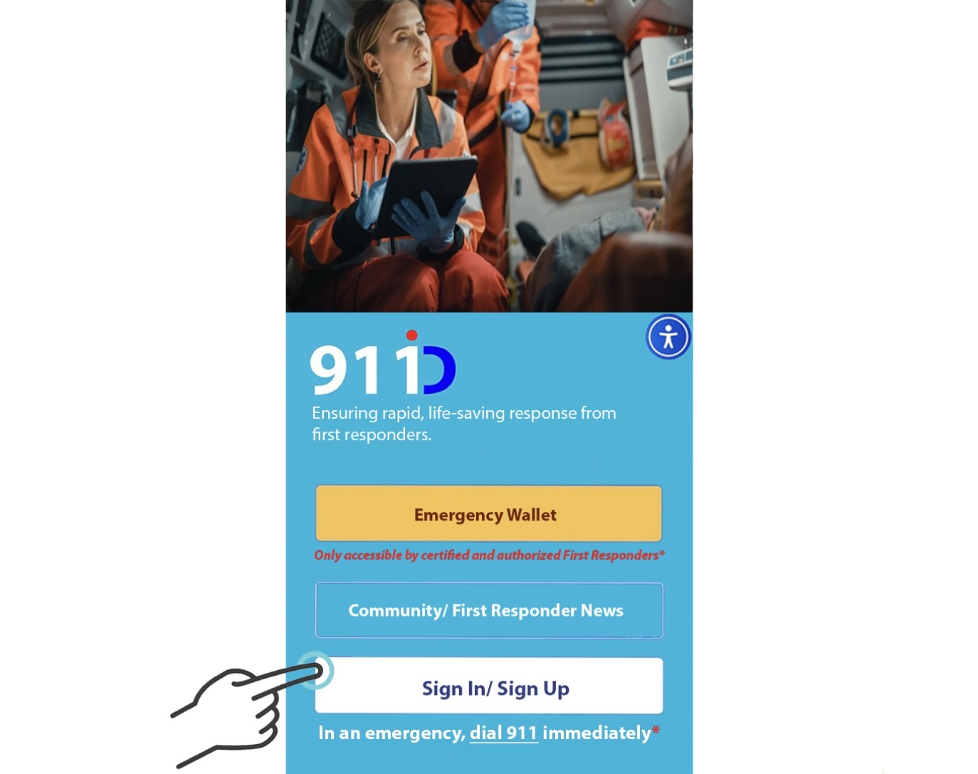 911 ID User sign up