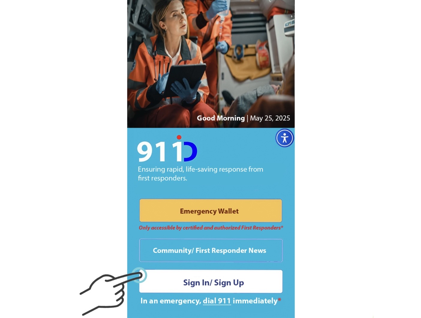 911 ID User sign up