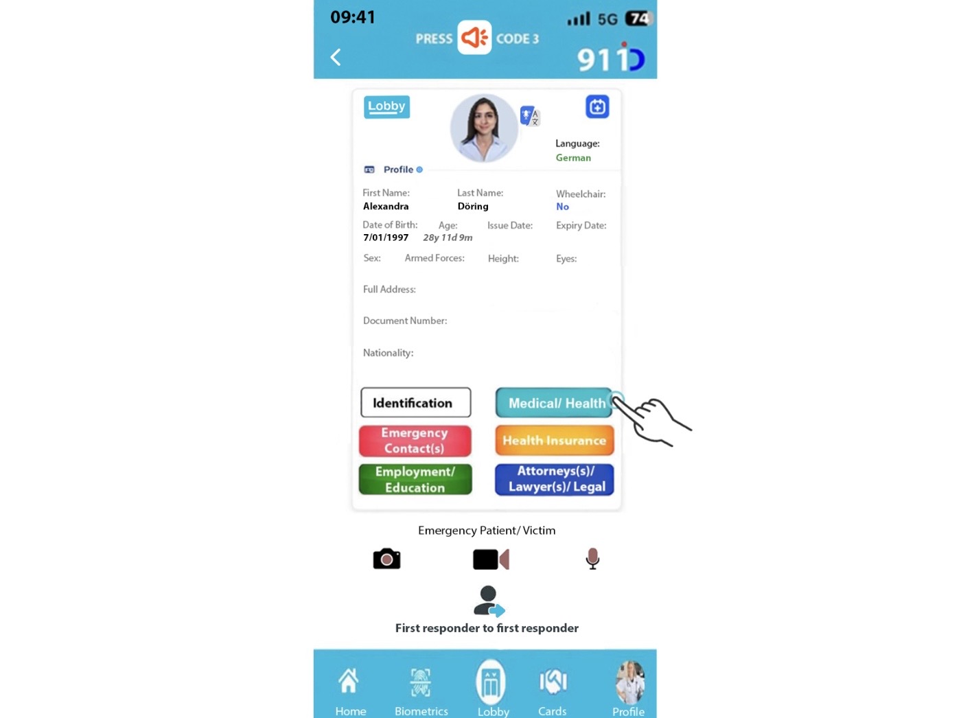 911 ID First Responder emergency information