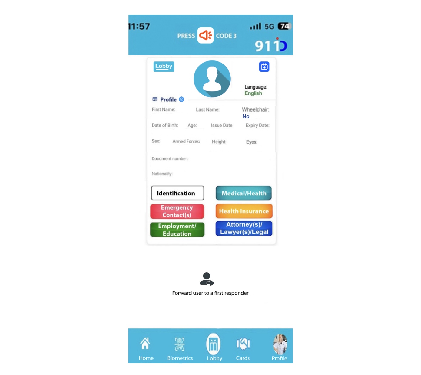 911 ID Emergency information