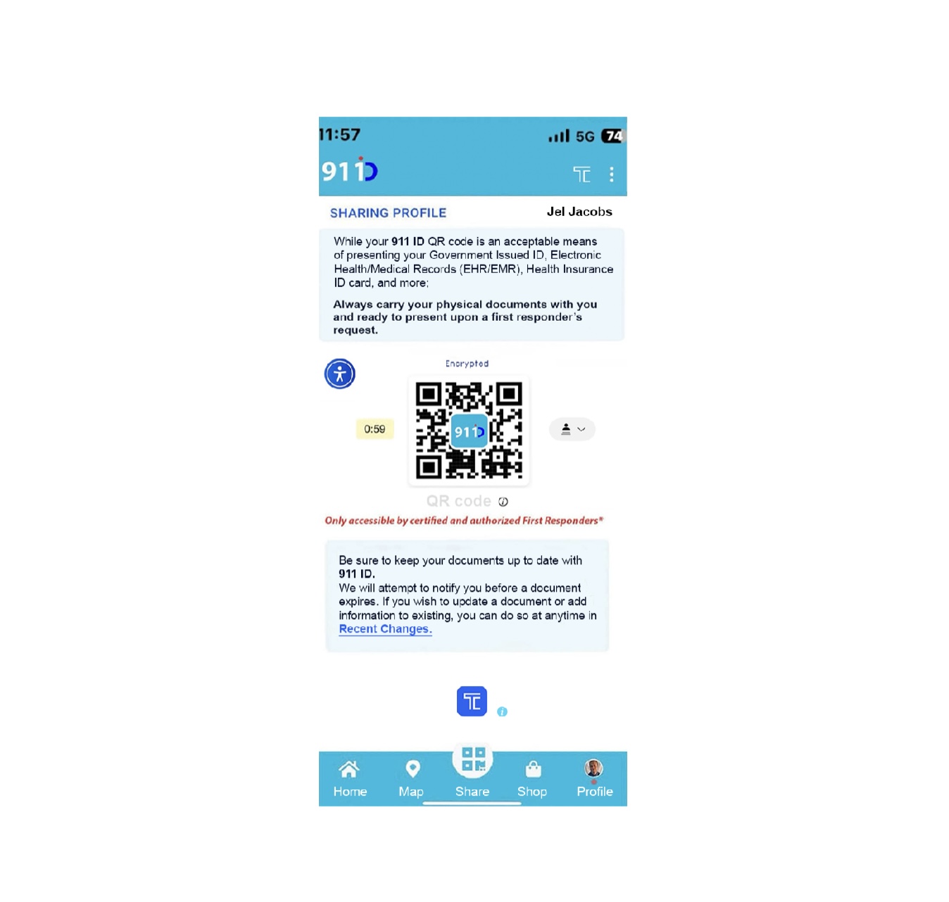 91I ID Sharing QR code