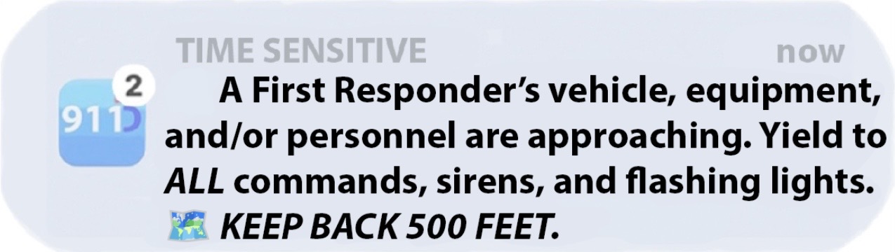 911 ID CODE ALERT Notification Banner
