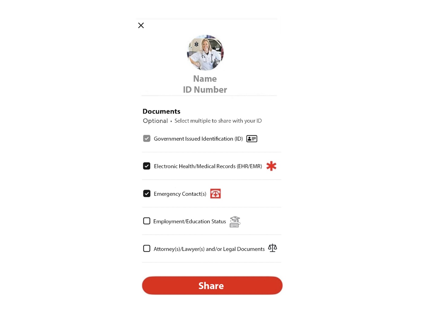 911 ID Sharing selection