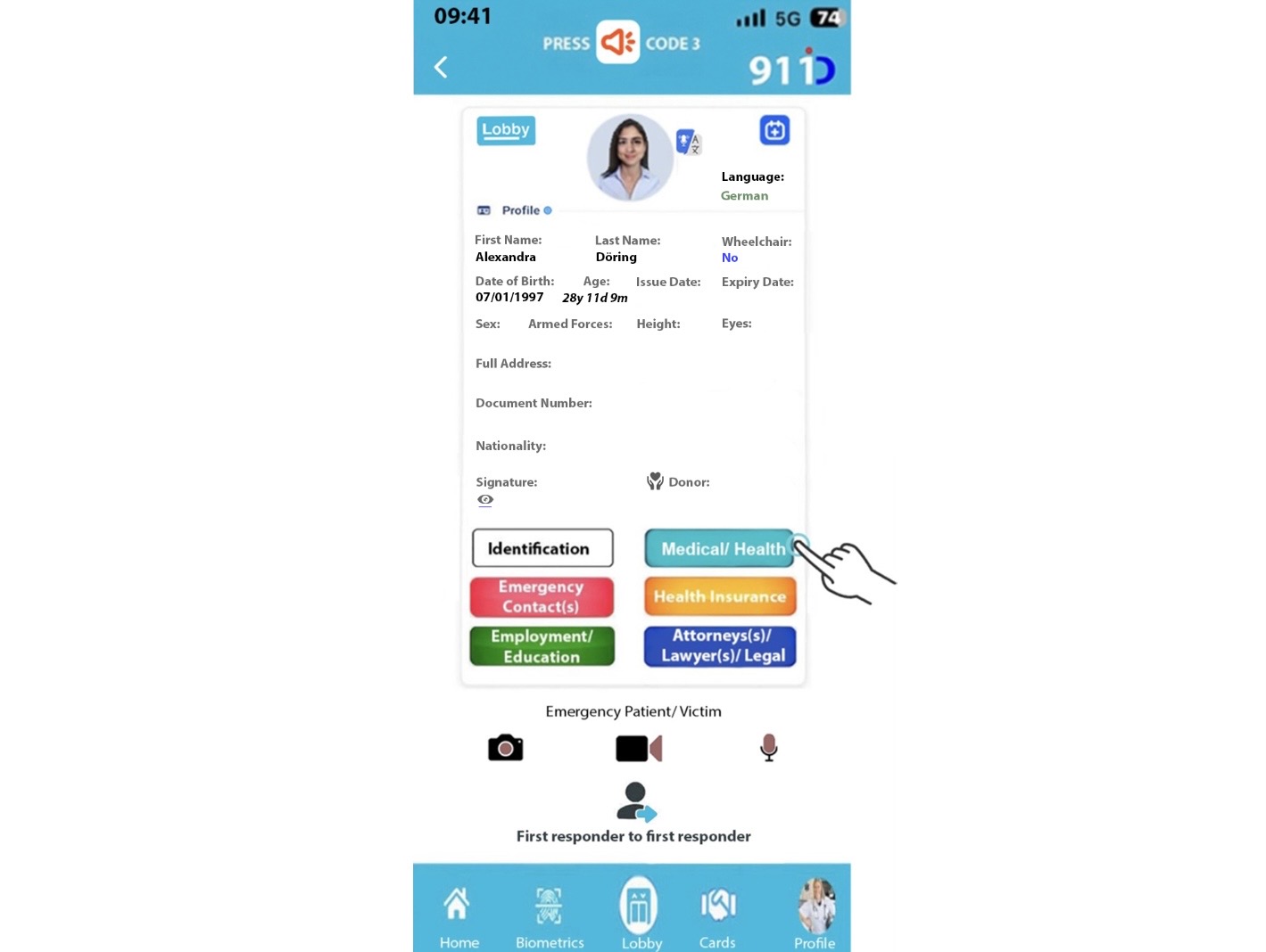 911 ID First Responder emergency information