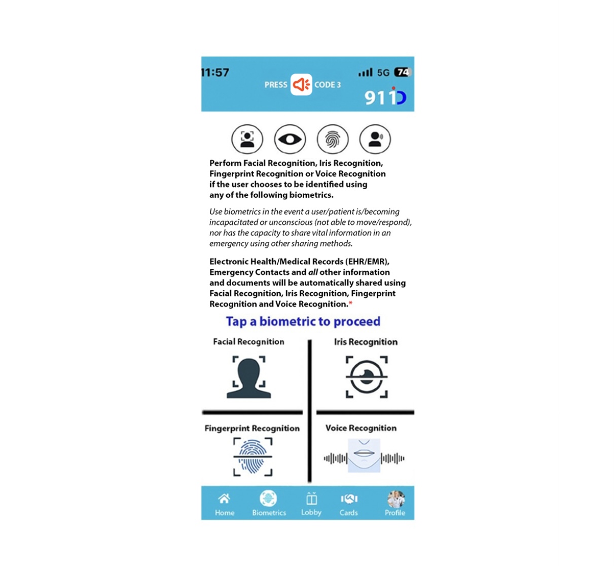 911 ID First responder biometrics