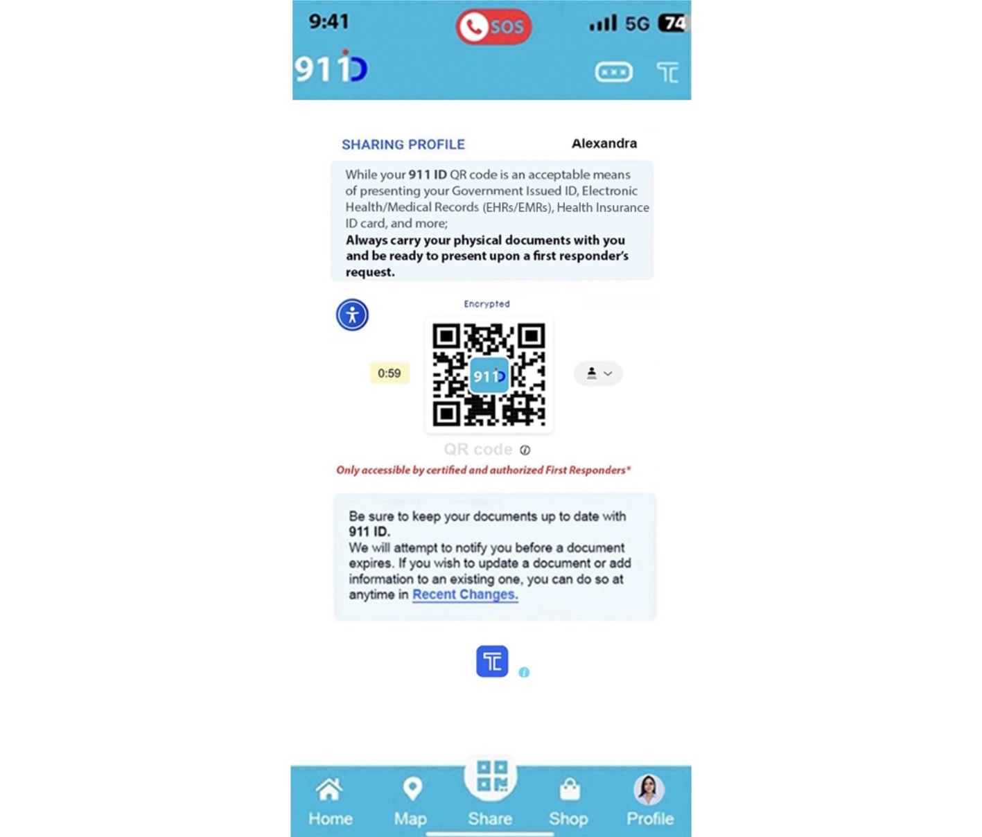 91I ID Sharing QR code