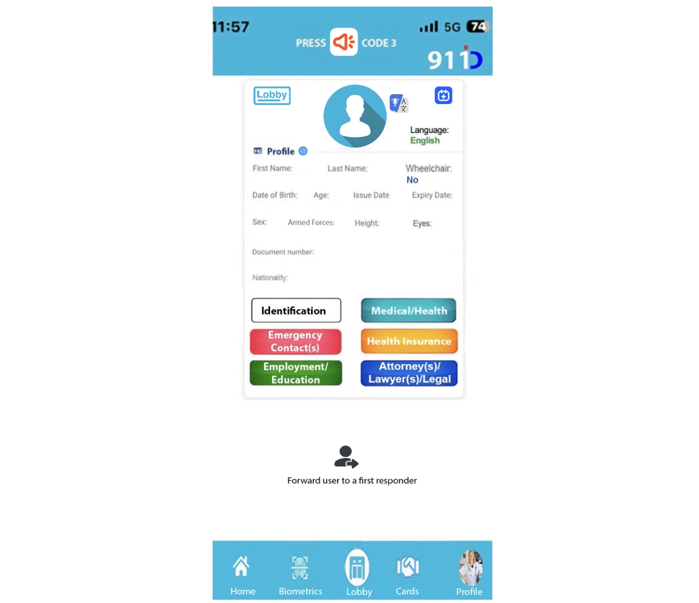 911 ID Emergency information